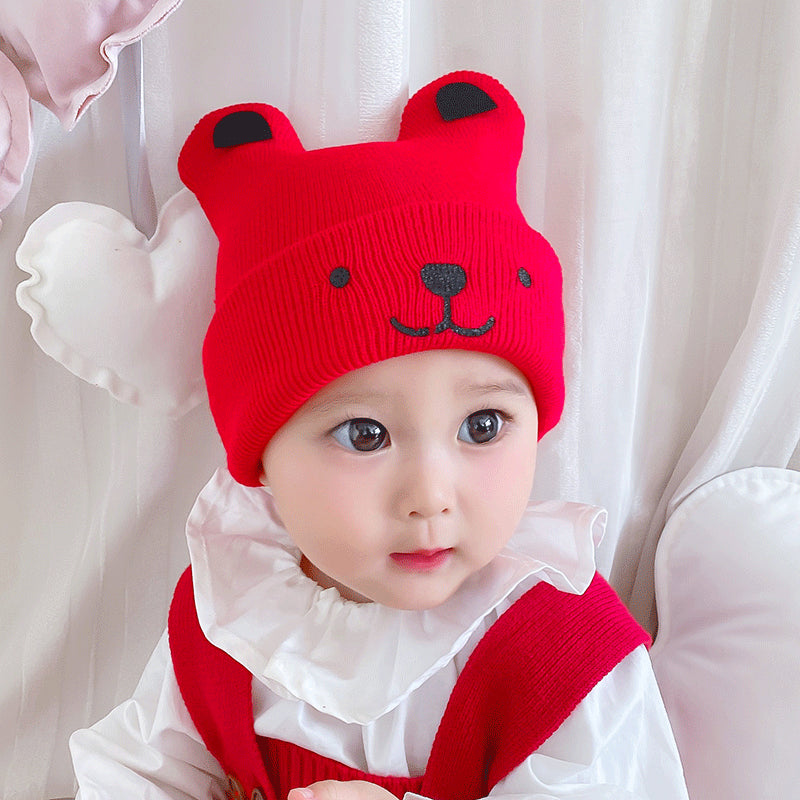 Cute Infant Baby Hat Woolen Knitted Bear Ears Caps