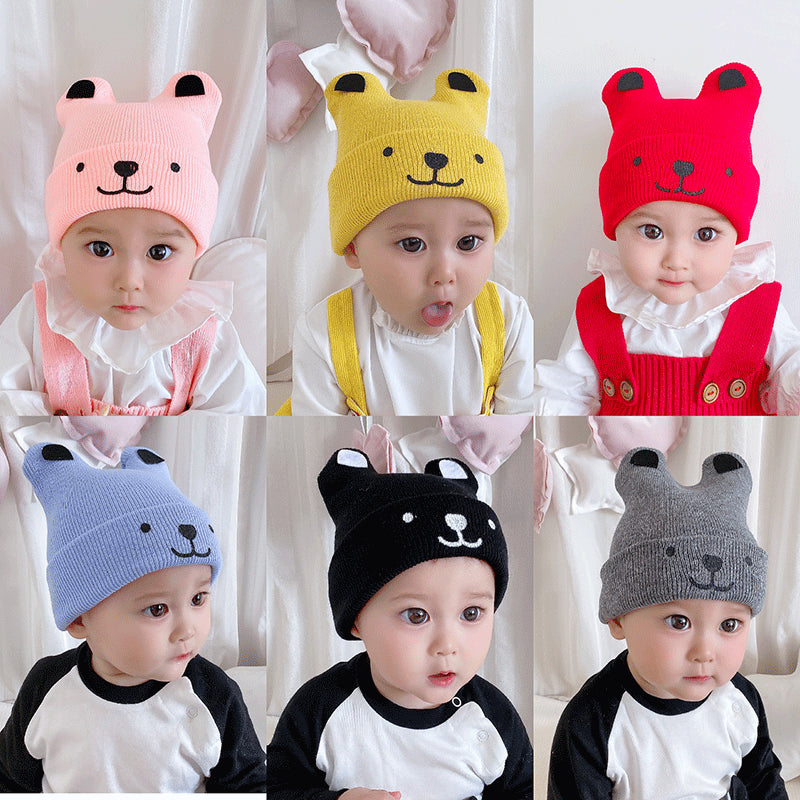 Cute Infant Baby Hat Woolen Knitted Bear Ears Caps